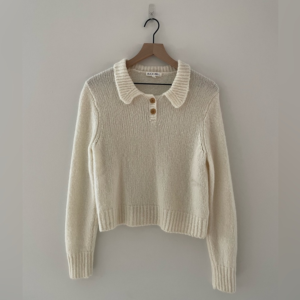 Alex Mill Frank Wool-Cashmere Blend Polo Sweater